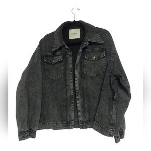 ba&sh Black Jean Jacket with Waist Tie